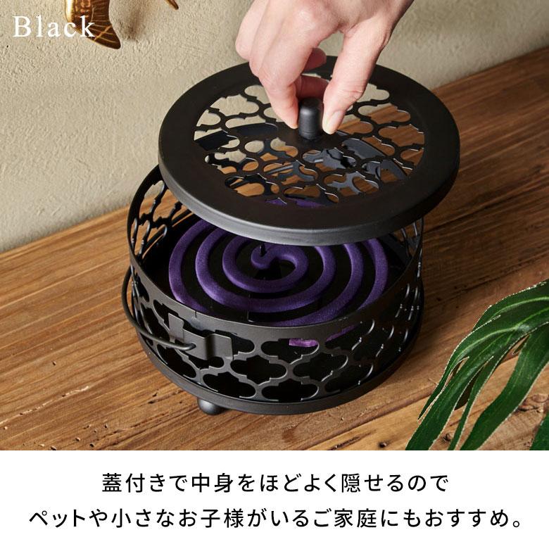 蚊取り 線香 入れ 3個セット 蓋付き 円形 モロッカン柄 スチール製 ブラック ゴールド シルバー ホルダー 蚊遣り かやり 蚊やり ランタン 西海岸 リゾート  669 | ELEMENTS（インテリア） | 14