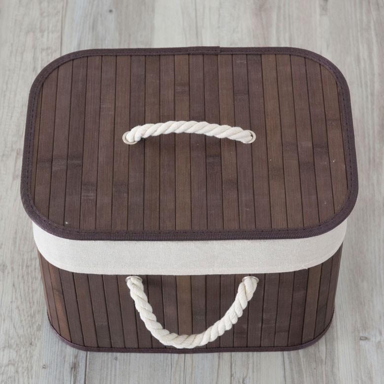 収納ケース おしゃれ バンブーバスケット 収納ボックス かご カゴ 竹製 蓋付き 衣装ケース コンパクト ブラウン ナチュラル ホワイト ランドリーバスケット 66 | ELEMENTS（インテリア） | 19