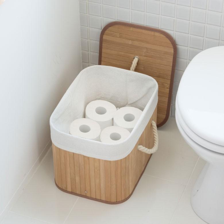 収納ケース おしゃれ バンブーバスケット 収納ボックス かご カゴ 竹製 蓋付き 衣装ケース コンパクト ブラウン ナチュラル ホワイト ランドリーバスケット 66 | ELEMENTS（インテリア） | 11