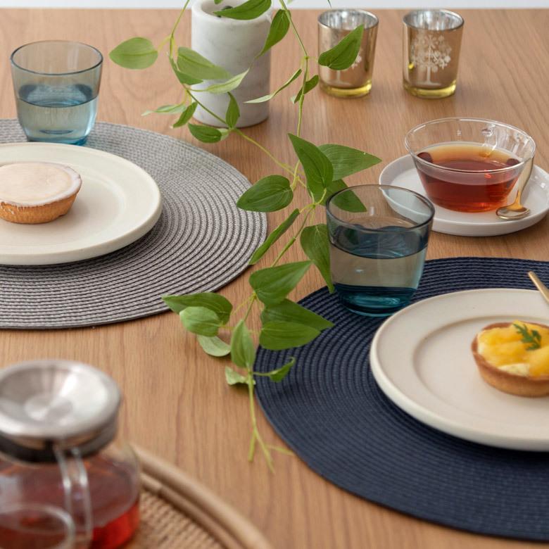 ランチョンマット おしゃれ テーブルウェア 水洗い 和 モダン 丸 正円 ラウンド プレース プレイス マット 1枚 グレイッシュ 5色 キッチン Riche リッシュ 67000 | ELEMENTS（インテリア） | 18