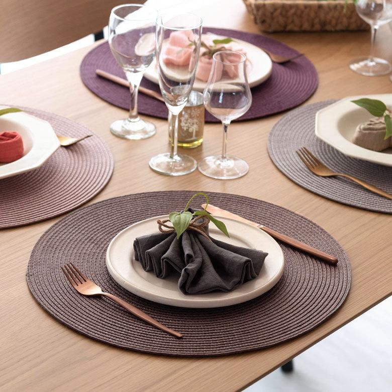 ランチョンマット おしゃれ テーブルウェア 水洗い 和 モダン 丸 正円 ラウンド プレース プレイス マット 1枚 グレイッシュ 5色 キッチン Riche リッシュ 67000 | ELEMENTS（インテリア） | 23