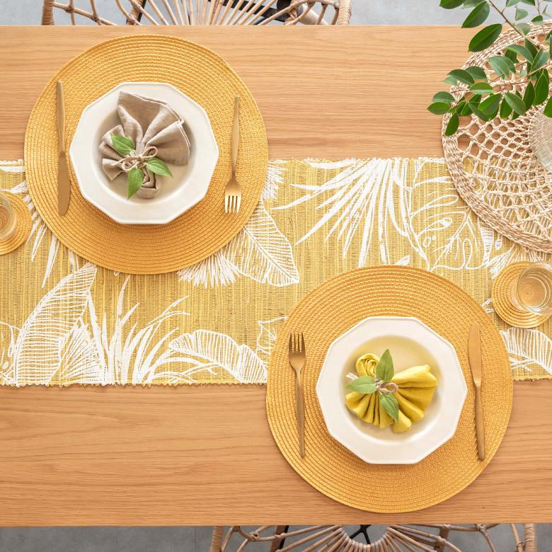 ランチョンマット おしゃれ テーブルウェア 水洗い 和 モダン 丸 正円 ラウンド プレイス マット 1枚 トロピカル カラフル カラー 全3色 Riche リッシュ 67001 | ELEMENTS（インテリア） | 14