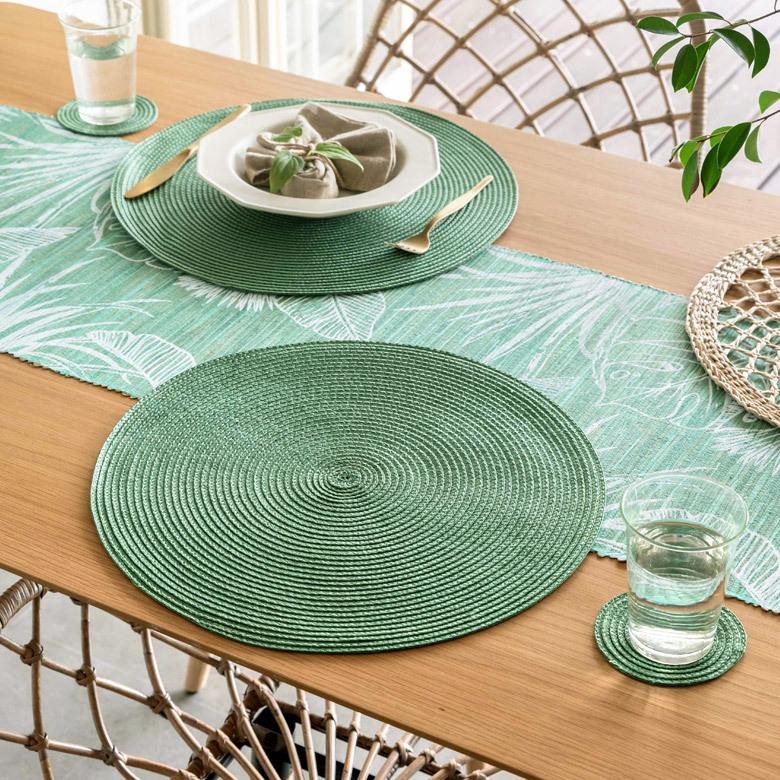 ランチョンマット おしゃれ テーブルウェア 水洗い 和 モダン 丸 正円 ラウンド プレイス マット 1枚 トロピカル カラフル カラー 全3色 Riche リッシュ 67001 | ELEMENTS（インテリア） | 15