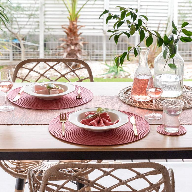 ランチョンマット おしゃれ テーブルウェア 水洗い 和 モダン 丸 正円 ラウンド プレイス マット 1枚 トロピカル カラフル カラー 全3色 Riche リッシュ 67001 | ELEMENTS（インテリア） | 16