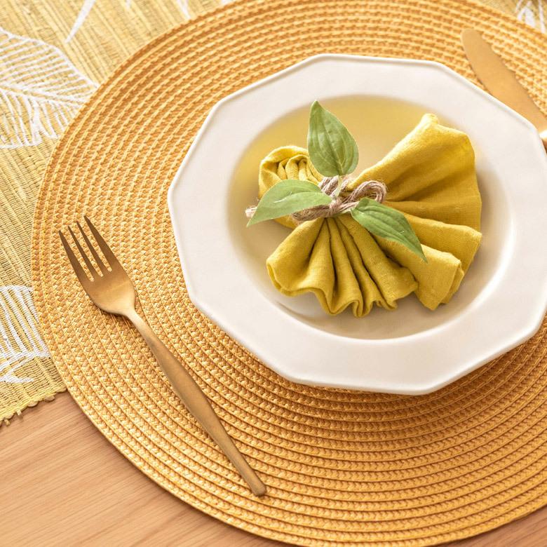 ランチョンマット おしゃれ テーブルウェア 水洗い 和 モダン 丸 正円 ラウンド プレイス マット 1枚 トロピカル カラフル カラー 全3色 Riche リッシュ 67001 | ELEMENTS（インテリア） | 17