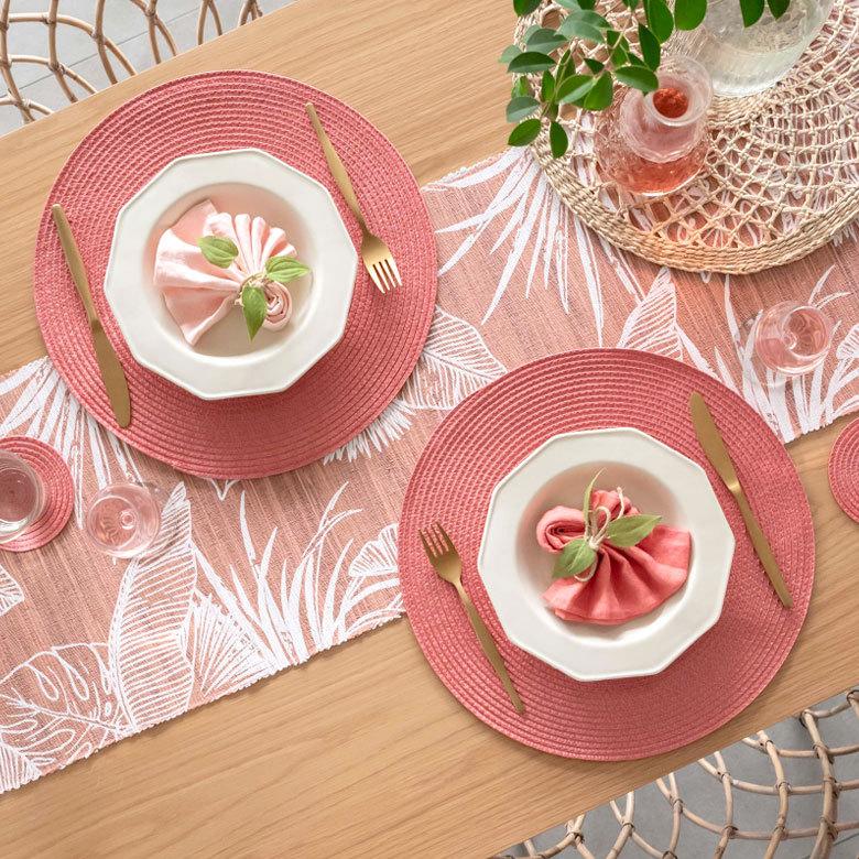 ランチョンマット おしゃれ テーブルウェア 水洗い 和 モダン 丸 正円 ラウンド プレイス マット 1枚 トロピカル カラフル カラー 全3色 Riche リッシュ 67001 | ELEMENTS（インテリア） | 21