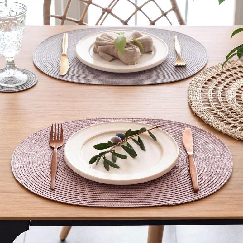 ランチョンマット オーバル プレースマット 1枚 テーブルウェア 水洗い 和 モダン グレイッシュ 全5色 キッチン用品 Riche リッシュ 67002 | ELEMENTS（インテリア） | 23