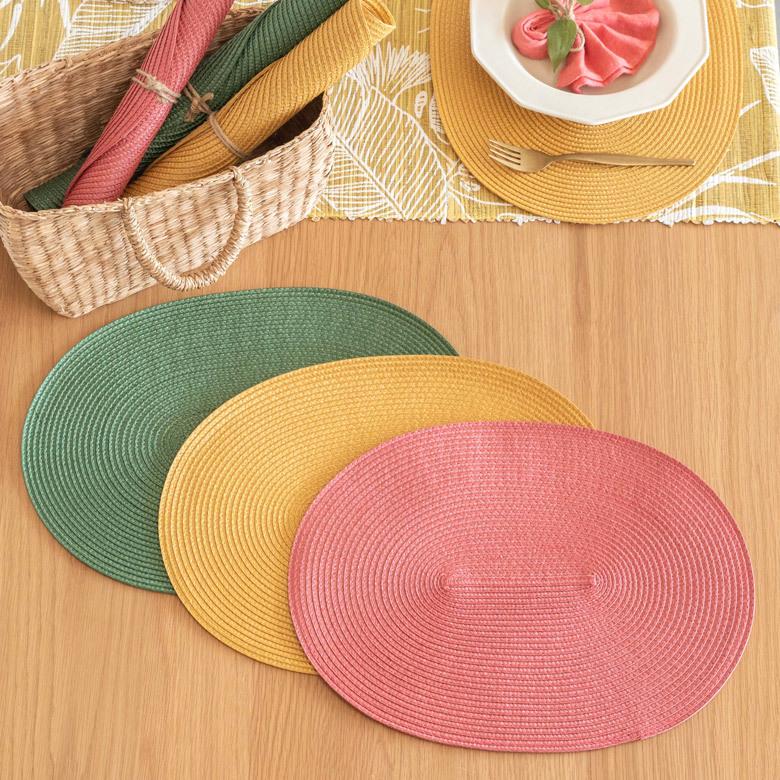 ランチョンマット オーバル プレースマット 1枚 テーブルウェア 水洗い 和 モダン トロピカル カラフル カラー 全3色 Riche リッシュ 67003 | ELEMENTS（インテリア） | 20