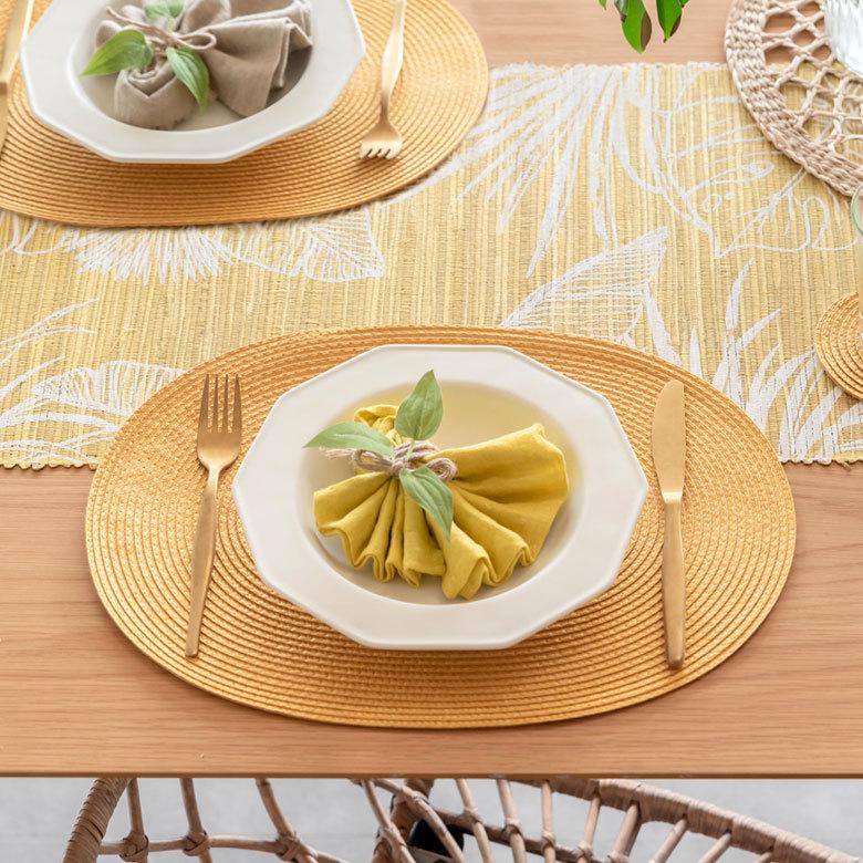 ランチョンマット オーバル プレースマット 1枚 テーブルウェア 水洗い 和 モダン トロピカル カラフル カラー 全3色 Riche リッシュ 67003 | ELEMENTS（インテリア） | 21