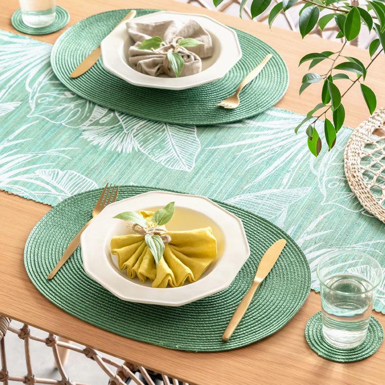 ランチョンマット オーバル プレースマット 1枚 テーブルウェア 水洗い 和 モダン トロピカル カラフル カラー 全3色 Riche リッシュ 67003 | ELEMENTS（インテリア） | 06