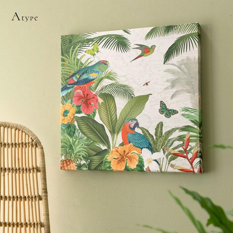 アートフレーム アートパネル トロピカル アニマル 南国 W 50cm D 50cm H 2.7cm アート キャンバス セット アートポスター 絵画 ピクチャー 壁掛け 67004 | ブランド登録なし | 06