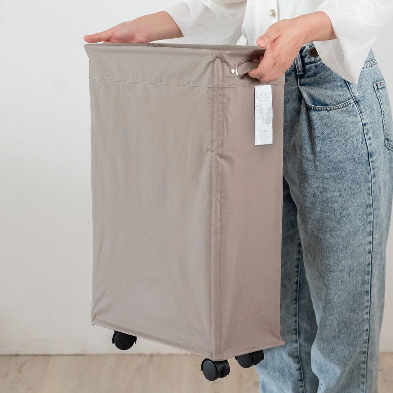 ランドリー バスケット ボックス ワゴン キャスター付き スリム 約20cm 脱衣 洗濯 かご  収納 洗濯物入れ 大容量  おしゃれ 北欧 ナチュラル 西海岸 67010 | ブランド登録なし | 08