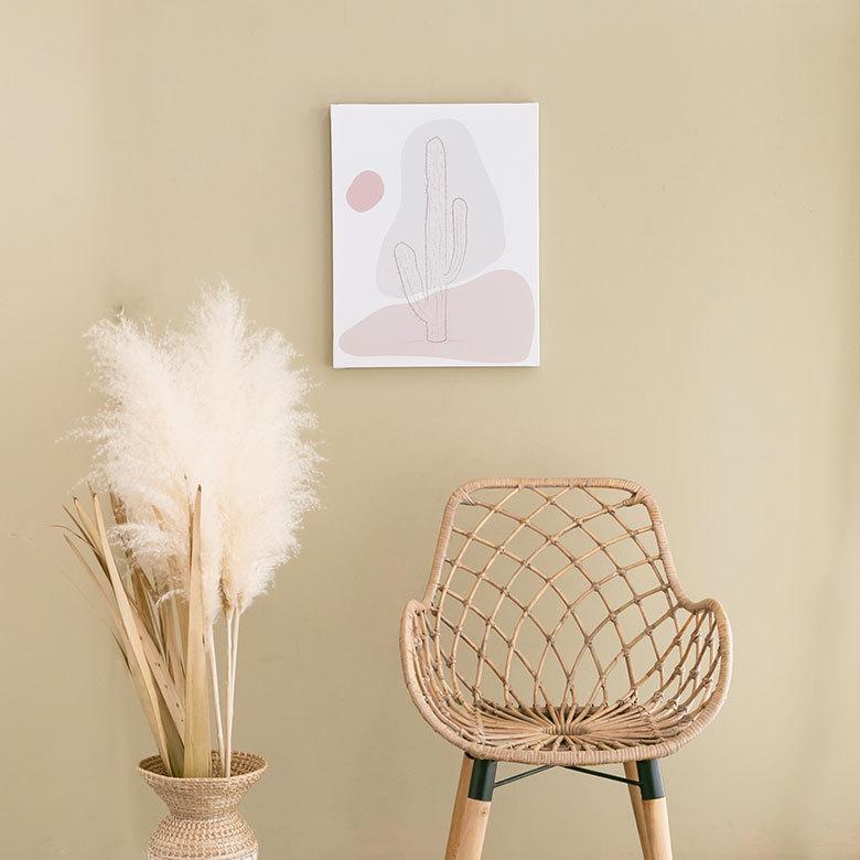 アートパネル ラインアート サボテン 多肉 キャンパス パネル 約 W 40cm D 50cm H 2.7cm 抽象的 植物 アート キャンパスアート ファブリック調 絵画 67024 | ブランド登録なし | 12