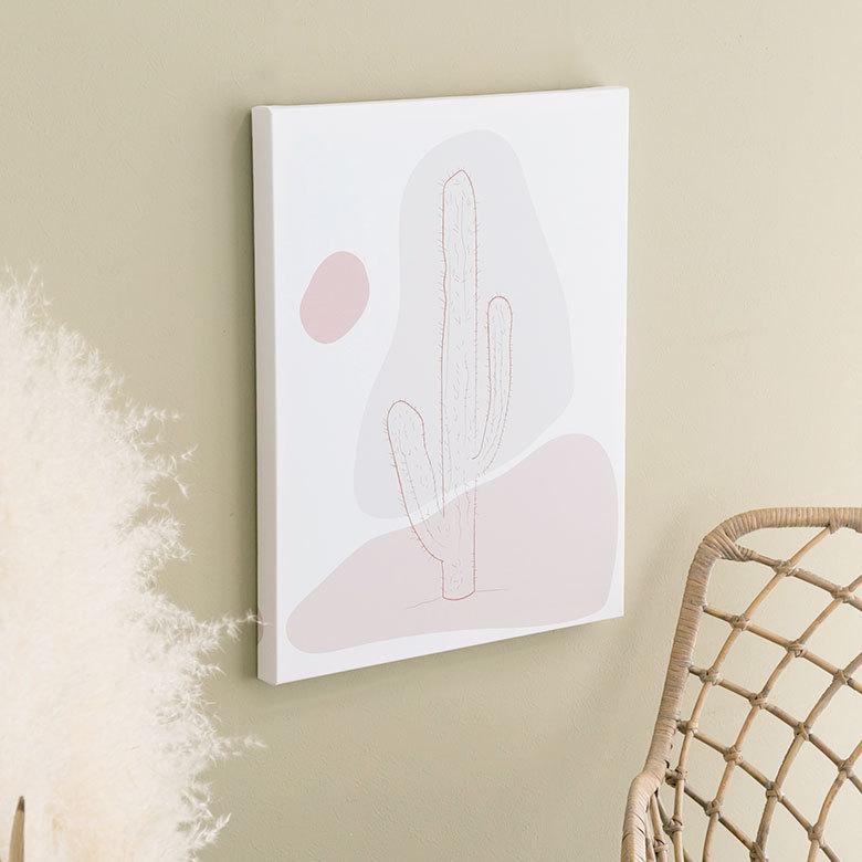 アートパネル ラインアート サボテン 多肉 キャンパス パネル 約 W 40cm D 50cm H 2.7cm 抽象的 植物 アート キャンパスアート ファブリック調 絵画 67024 | ブランド登録なし | 16