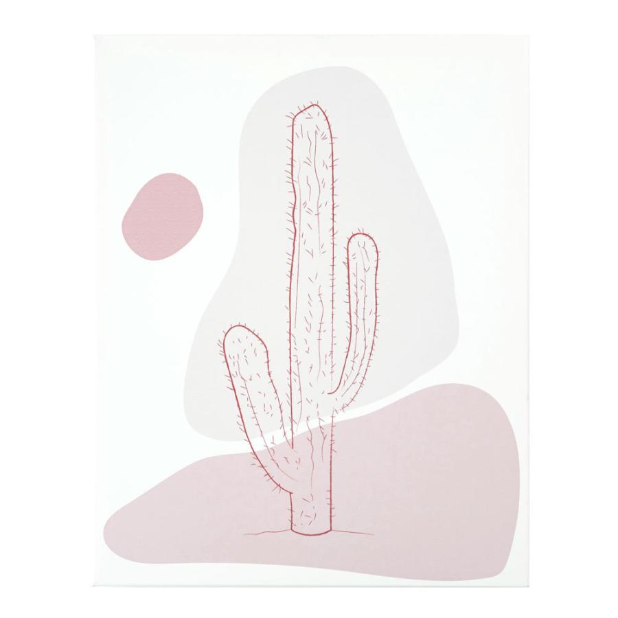 アートパネル ラインアート サボテン 多肉 キャンパス パネル 約 W 40cm D 50cm H 2.7cm 抽象的 植物 アート キャンパスアート ファブリック調 絵画 67024 | ブランド登録なし | 19