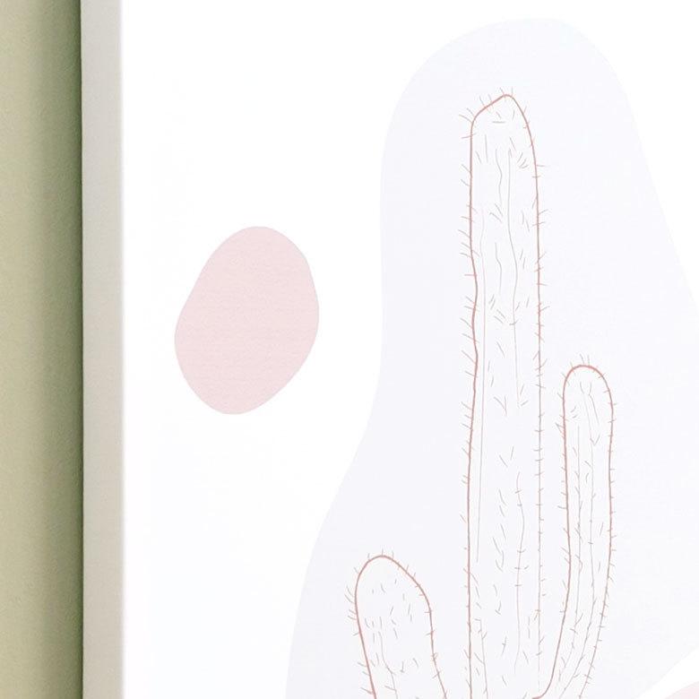 アートパネル ラインアート サボテン 多肉 キャンパス パネル 約 W 40cm D 50cm H 2.7cm 抽象的 植物 アート キャンパスアート ファブリック調 絵画 67024 | ブランド登録なし | 02