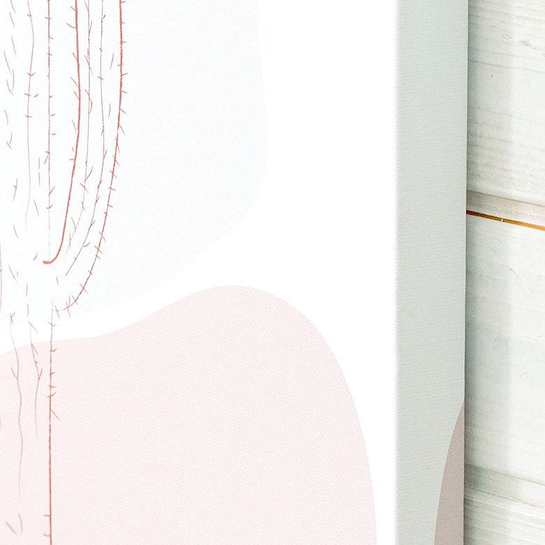 アートパネル ラインアート サボテン 多肉 キャンパス パネル 約 W 40cm D 50cm H 2.7cm 抽象的 植物 アート キャンパスアート ファブリック調 絵画 67024 | ブランド登録なし | 05