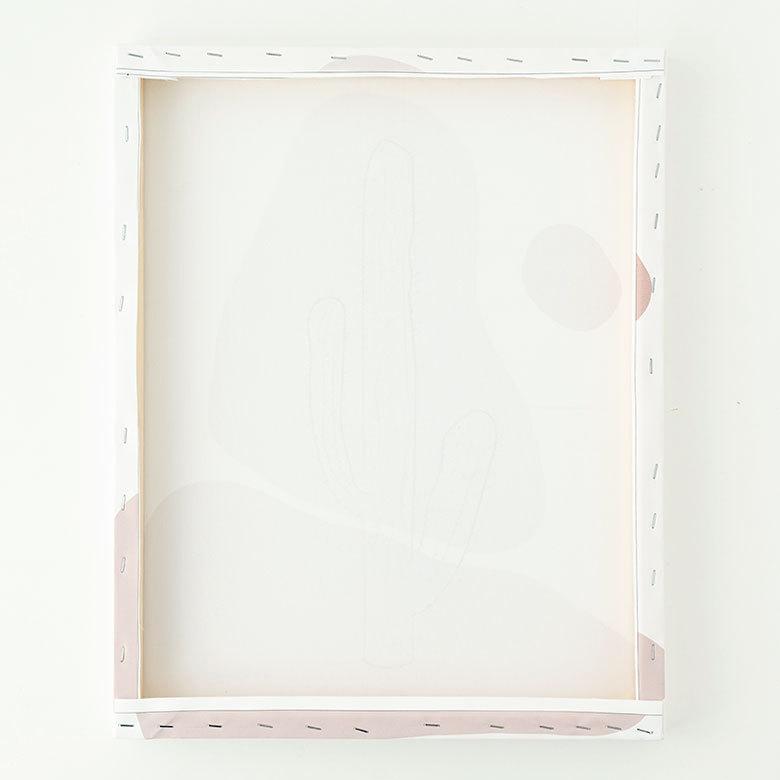 アートパネル ラインアート サボテン 多肉 キャンパス パネル 約 W 40cm D 50cm H 2.7cm 抽象的 植物 アート キャンパスアート ファブリック調 絵画 67024 | ブランド登録なし | 09