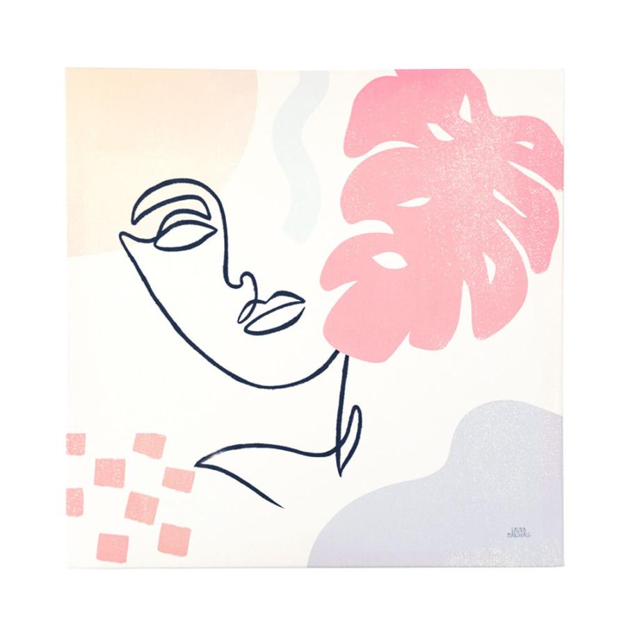 アートパネル ラインアート イメージ画 キャンパス パネル 約 W 50cm D 50cm H 2.7cm 抽象的 人物 植物 アート ファブリック調 絵画 壁掛け 67025 | ブランド登録なし | 19