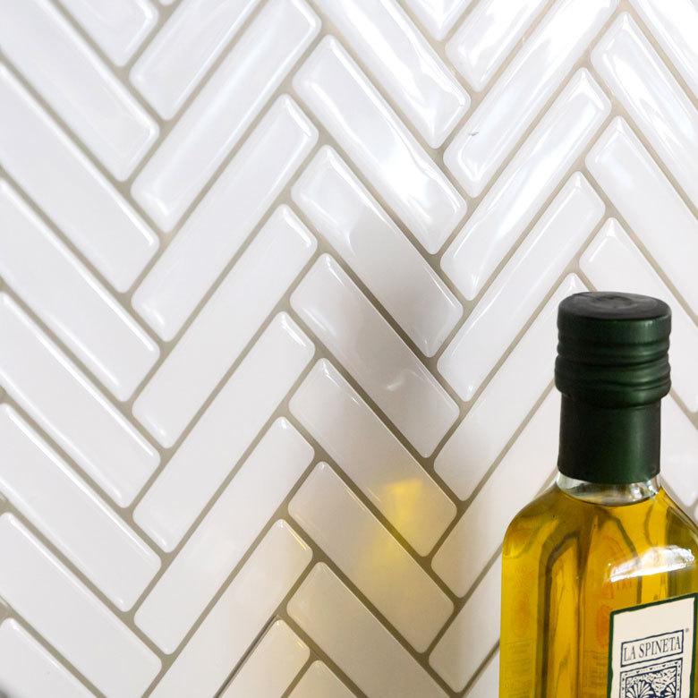 タイルシール ヘリンボーン 1枚入り 正方形 シート ホワイト マーブル 水回り 防水 DIY ウォールステッカー 台所 キッチン 洗面所 トイレ 67028 | ELEMENTS（インテリア） | 16