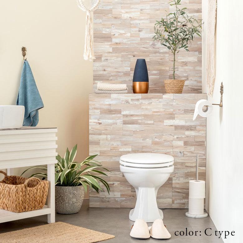 タイルシール ウッド調 木目調 壁材 1枚入り 正方形 水回り 防水 DIY ウォールステッカー 台所 キッチン 洗面所 トイレ 67029 | ELEMENTS（インテリア） | 06