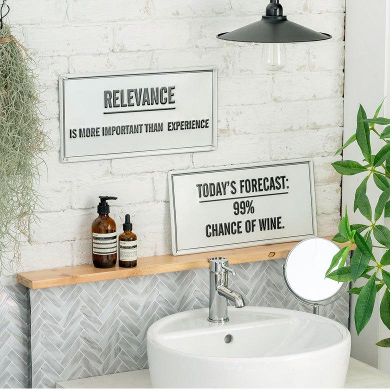 ブリキ看板 シンプル レトロ メッセージ デザイン ウォール アート デコレーション 店舗 装飾 看板 壁掛け おしゃれ インテリア 雑貨 西海岸風 男前 67033 | ELEMENTS（インテリア） | 03