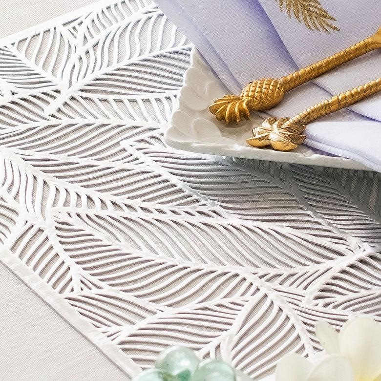 ランチョンマット プレース プレイス ランチ マット リーフ 葉っぱ 敷物 水洗い可 洗える 撥水 防水 おしゃれ 北欧 ハワイアン リゾート 南国  雑貨 67046 | ELEMENTS（インテリア） | 08