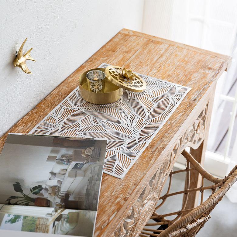 ランチョンマット プレース プレイス ランチ マット リーフ 葉っぱ 敷物 水洗い可 洗える 撥水 防水 おしゃれ 北欧 ハワイアン リゾート 南国  雑貨 67046 | ELEMENTS（インテリア） | 11