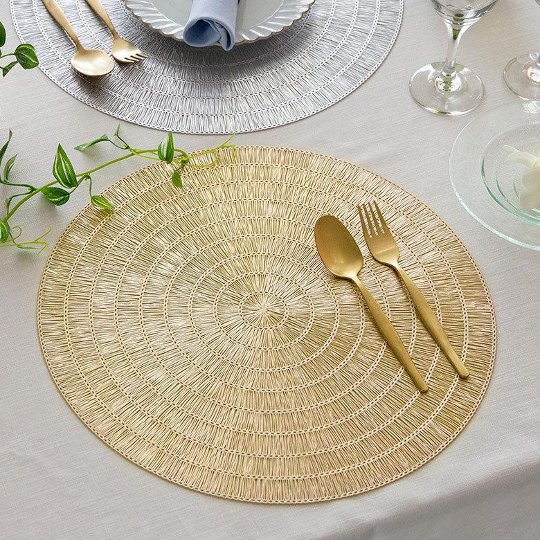 ランチョンマット プレース プレイス ランチ マット ラウンド 円形 丸形 敷物 水洗い可 洗える 撥水 防水 おしゃれ 北欧 ハワイアン リゾート 南国 雑貨 67047 | ELEMENTS（インテリア）