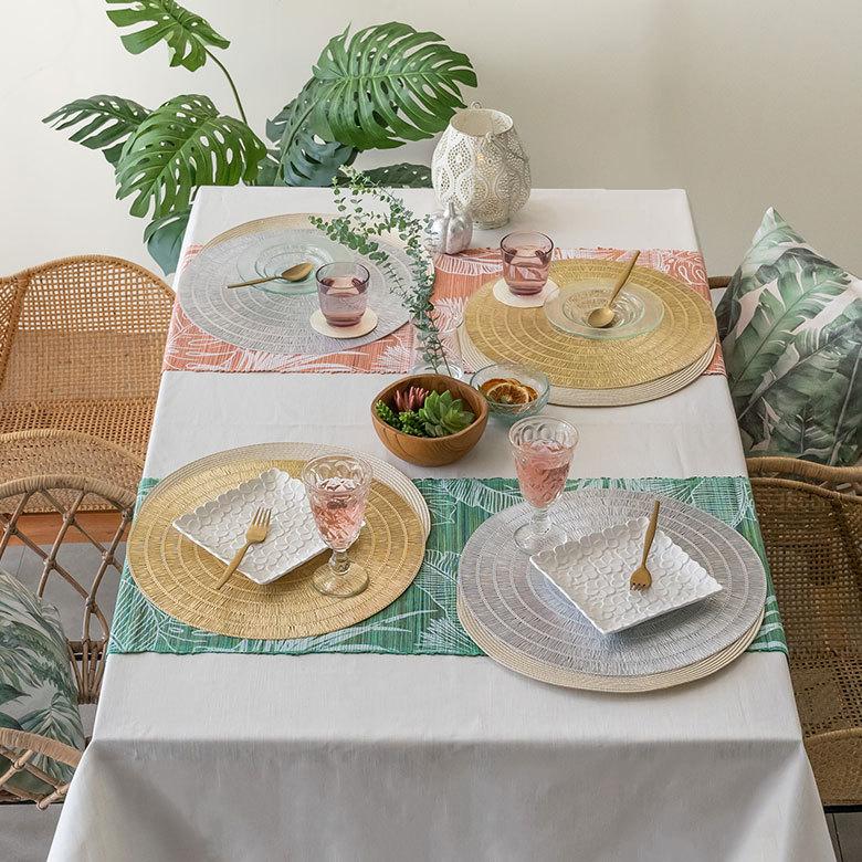 ランチョンマット プレース プレイス ランチ マット ラウンド 円形 丸形 敷物 水洗い可 洗える 撥水 防水 おしゃれ 北欧 ハワイアン リゾート 南国 雑貨 67047 | ELEMENTS（インテリア） | 03