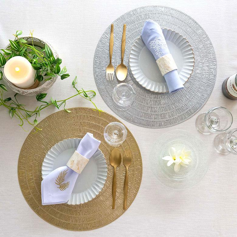 ランチョンマット プレース プレイス ランチ マット ラウンド 円形 丸形 敷物 水洗い可 洗える 撥水 防水 おしゃれ 北欧 ハワイアン リゾート 南国 雑貨 67047 | ELEMENTS（インテリア） | 09