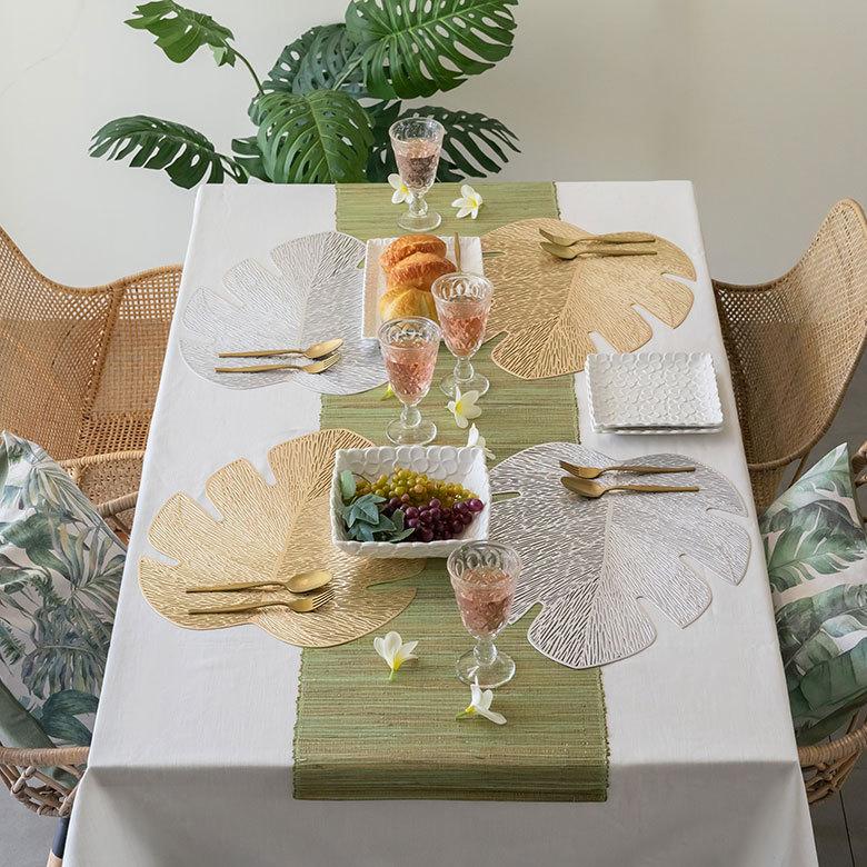 ランチョンマット プレース プレイス ランチ マット モンステラ リーフ 葉っぱ 敷物 水洗い可 洗える 撥水 防水 おしゃれ 北欧 ハワイアン リゾート 雑貨 67048 | ELEMENTS（インテリア） | 03