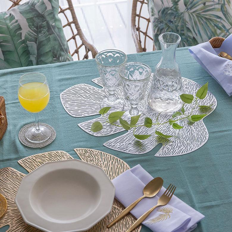 ランチョンマット プレース プレイス ランチ マット モンステラ リーフ 葉っぱ 敷物 水洗い可 洗える 撥水 防水 おしゃれ 北欧 ハワイアン リゾート 雑貨 67048 | ELEMENTS（インテリア） | 10