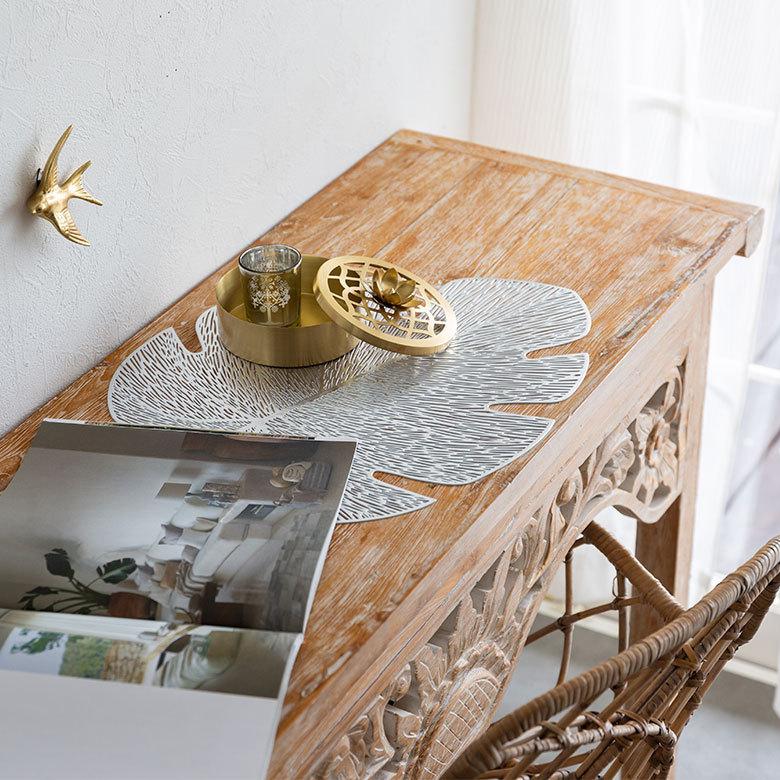 ランチョンマット プレース プレイス ランチ マット モンステラ リーフ 葉っぱ 敷物 水洗い可 洗える 撥水 防水 おしゃれ 北欧 ハワイアン リゾート 雑貨 67048 | ELEMENTS（インテリア） | 11