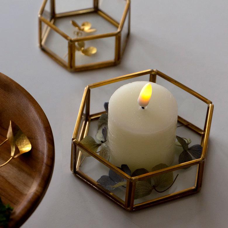 アクセサリーケース ガラス 真鍮 アクセサリー 収納 六角形 Mサイズ ケース ディスプレイ ジュエリー ボックス アンティーク 風 おしゃれ インテリア 雑貨 67050 | ELEMENTS（インテリア） | 13