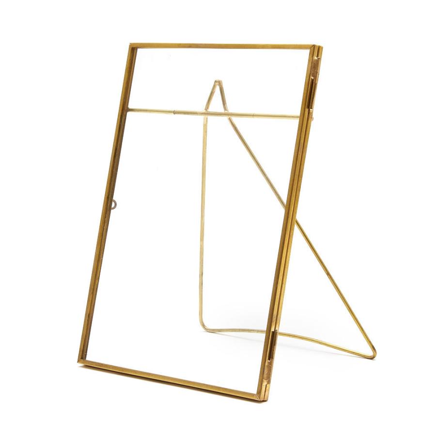 フォトフレーム 2L  縦 ガラス 真鍮 ケース アクセサリー 収納 写真 たて 入れ フォト メニュー スタンド ディスプレイ アンティーク 風 おしゃれ 67051 | ELEMENTS（インテリア） | 20