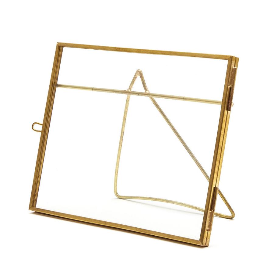 フォトフレーム 横 ガラス 真鍮 ケース ハガキサイズ 写真 たて 入れ 写真 たて メニュー スタンド ディスプレイ アンティーク 風 おしゃれ インテリア 67052 | ELEMENTS（インテリア） | 20