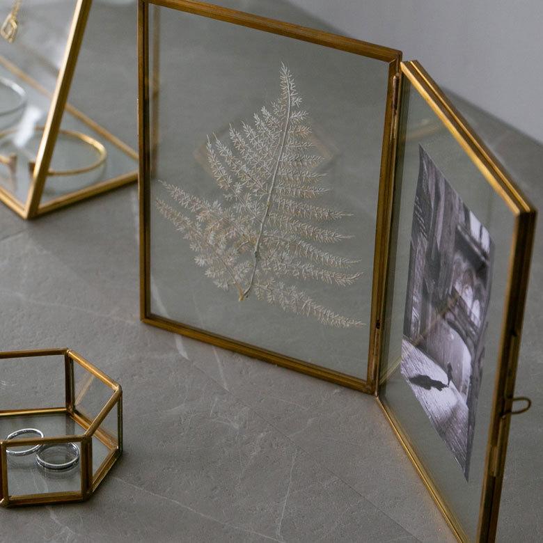 フォトフレーム 2面 2枚 ハガキサイズ ハガキサイズ 写真 たて 入れ 写真 たて メニュー スタンド ディスプレイ アンティーク 風 おしゃれ インテリア 67053 | ELEMENTS（インテリア） | 13