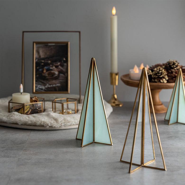 ELEMENTS クリスマス ツリー オブジェ デコレーション ガラス 製 真鍮