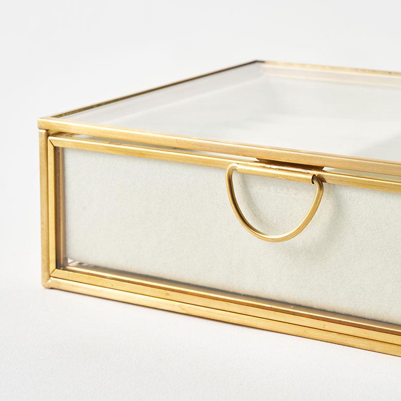 アクセサリー ケース ガラス 真鍮 引き出し ジュエリー ケース 収納 小物 ボックス 指輪 イヤリング ピアス アンティーク 雑貨 西海岸 インテリア 海 67069 | ELEMENTS（インテリア） | 13