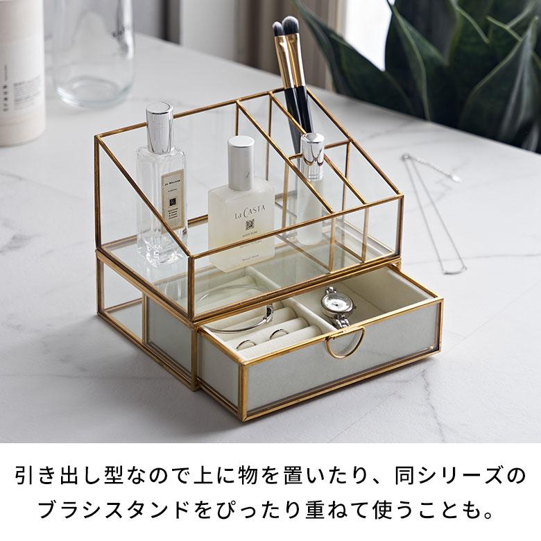 アクセサリー ケース ガラス 真鍮 引き出し ジュエリー ケース 収納 小物 ボックス 指輪 イヤリング ピアス アンティーク 雑貨 西海岸 インテリア 海 67069 | ELEMENTS（インテリア） | 06