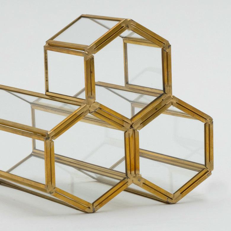 ブラシ スタンド コスメ 収納  ガラス 真鍮 メイク ケース 鉛筆 ペン 立て ボックス 小物 入れ ディスプレイ おしゃれ 北欧  雑貨 インテリア 西海岸 67071 | ブランド登録なし | 18