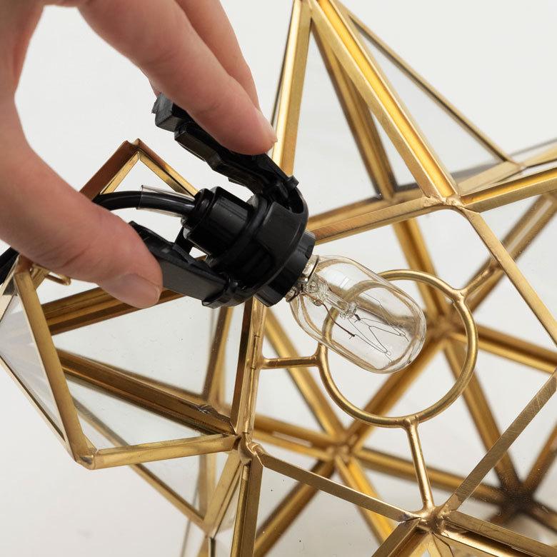 テーブル ランプ ガラス 真鍮 星形 電球 付き E12 LED 対応 照明 ライト オブジェ オブジェ ディスプレイ おしゃれ クリスマス 北欧  雑貨 インテリア 67072 | ELEMENTS（インテリア） | 17