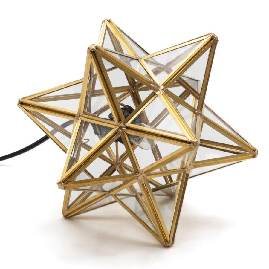 テーブル ランプ ガラス 真鍮 星形 電球 付き E12 LED 対応 照明 ライト オブジェ オブジェ ディスプレイ おしゃれ クリスマス 北欧  雑貨 インテリア 67072 | ELEMENTS（インテリア） | 20