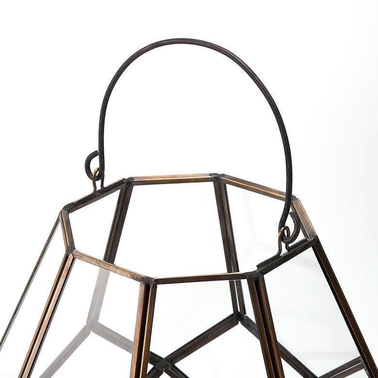 インテリア ライト おしゃれ ガラス ケース 真鍮 ランプ ランタン 照明 デスク LED キャンドル ホルダー スタンド アンティーク 風 北欧 西海岸 67073 | ELEMENTS（インテリア） | 13