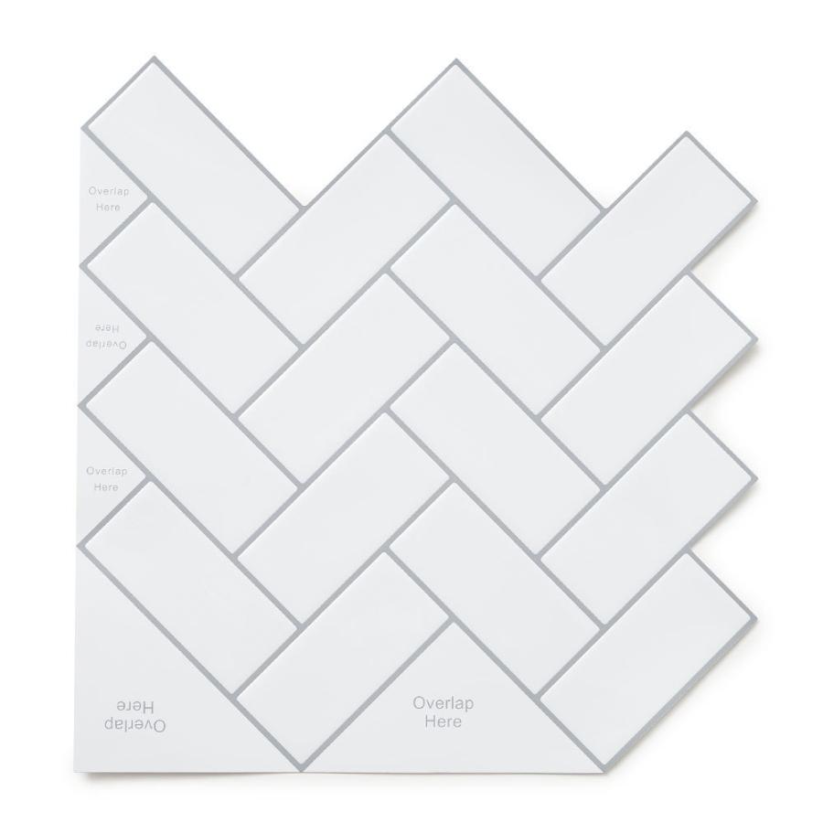 タイル シール ヘリンボーン 1枚 ホワイト 白 メトロ モザイク 壁紙 防水 リメイク シート ウォール ステッカー 簡単 壁面 DIY カット  おしゃれ 67074-wh | ELEMENTS（インテリア） | 20
