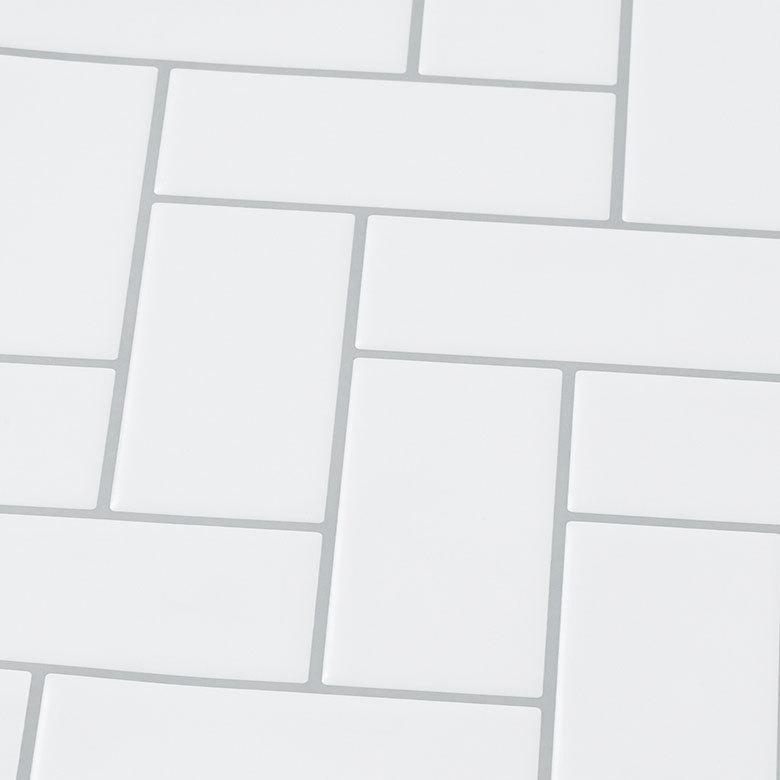タイル シール ヘリンボーン 1枚 ホワイト 白 メトロ モザイク 壁紙 防水 リメイク シート ウォール ステッカー 簡単 壁面 DIY カット  おしゃれ 67074-wh | ELEMENTS（インテリア） | 04