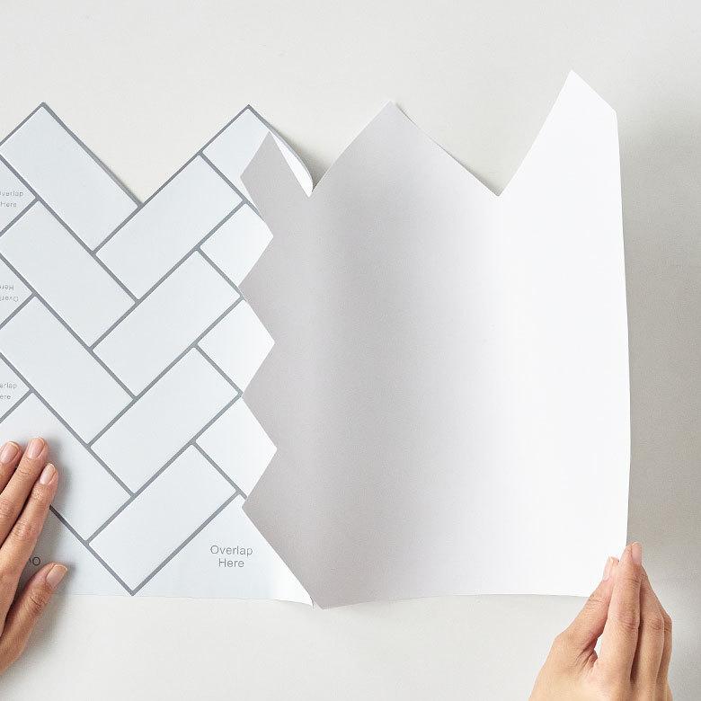 タイル シール ヘリンボーン 1枚 ホワイト 白 メトロ モザイク 壁紙 防水 リメイク シート ウォール ステッカー 簡単 壁面 DIY カット  おしゃれ 67074-wh | ELEMENTS（インテリア） | 07