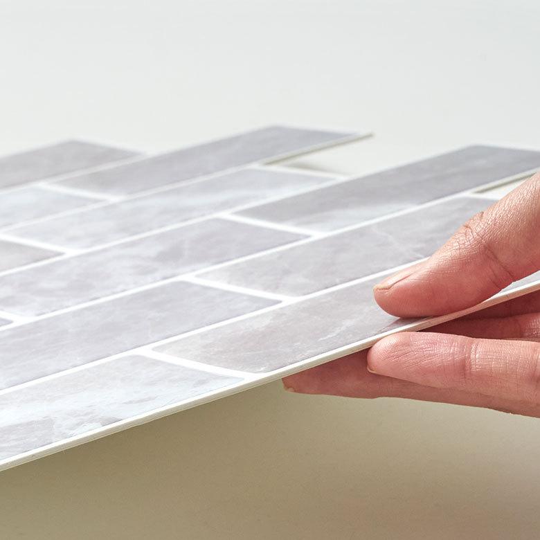 タイル シール 石目 ストーン 1枚 天然石 調 風グレー 石壁 モザイク 壁紙 防水 リメイク シート ウォール ステッカー 簡単 壁面 DIY カット  おしゃれ 67075-gy | ELEMENTS（インテリア） | 11