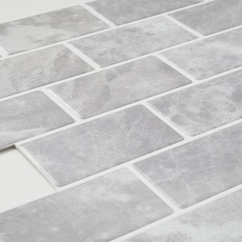 タイル シール 石目 ストーン 1枚 天然石 調 風グレー 石壁 モザイク 壁紙 防水 リメイク シート ウォール ステッカー 簡単 壁面 DIY カット  おしゃれ 67075-gy | ELEMENTS（インテリア） | 04